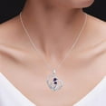 thumbnail image 5 of AFFY Mother's Day Jewelry Gifts Simulated Amethyst Mom Love Heart Pendant Necklace In 14k White Gold Over Sterling Silver, 5 of 5