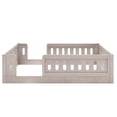 thumbnail image 4 of Bellemave Full Size Montessori Bed with High Guardrails, Solid Wood Floor Bed with Double Entrance, Easy Assemble Full Toddler Beds Frame,Gray, 4 of 8
