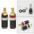 thumbnail image 4 of 2 conectores de altavoz HIFI chapados en oro para pared de cine en casa. oro platino, 4 of 9
