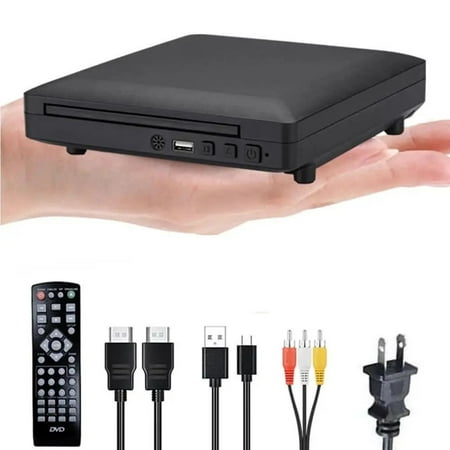 Mini DVD Player with HD and RCA Cable 1080P PAL/NTSC USB 2.0 Portable CD Player ,Easy to Use