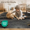 thumbnail image 4 of ODIKA 5'x7' Washable Area Rug Rugblack Geometric Composition Repeating Abstract Smalltan Rugsgold for Guest Room, Lounge, Apartment, Non-Slip Low Profile, Stain Resistant, 4 of 7