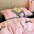 thumbnail image 2 of Pink Bow Comforter Set Queen Luxury Milk Fleece Bedding Set Cute Bowknot Bow Tie Girls Bed Set Dreamy Princess Style Bedroom Decor Aesthetic Soft Fluffy Velvet Feel Quilt 3 Pieces 1 Pink Comforter 2, 2 of 8