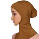 thumbnail image 2 of Hiyab para mujer, gorro elástico, pañuelo árabe musulmán para la cabeza, turbante islámico marrón., 2 of 4