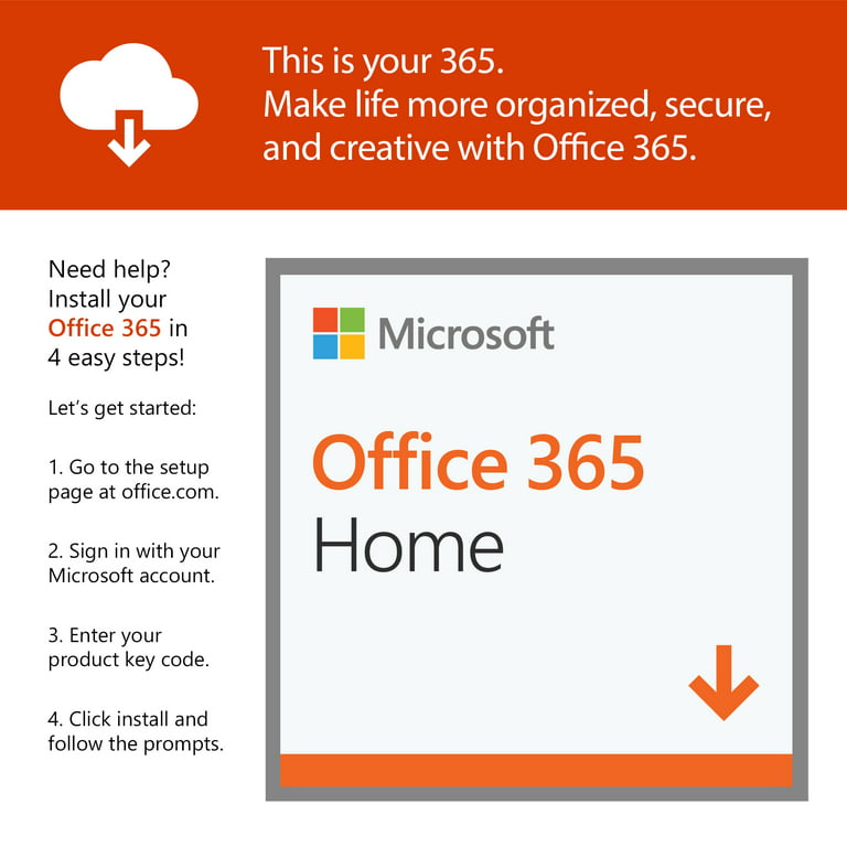 Microsoft Office 365 Home | 12-month subscription, up to 6 people, PC/Mac  Key Card