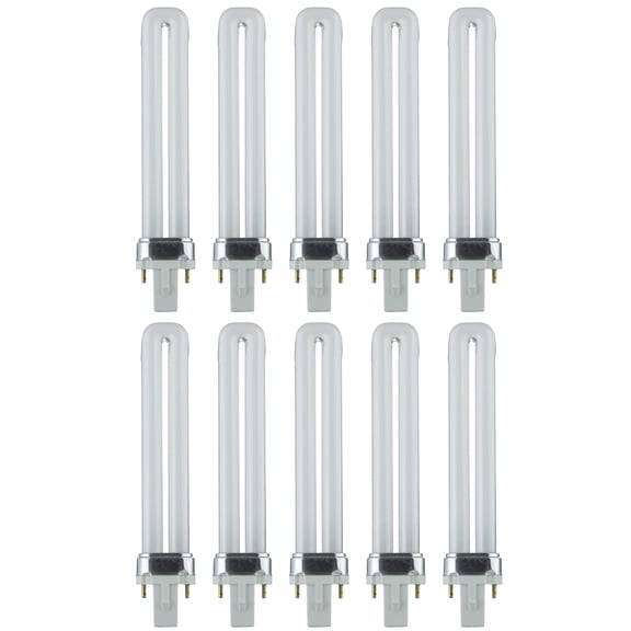 Diodesy- Pack of 10 PL9/SP35K/10PK Replacement Light Bulb, PL 2-Pin Fluorescent U-Shaped Bulb, 3500K Neutral White, 6.61 Inch Twin Tube Plugin Light for Signage, 9 Watts, 120 Volts, 2-Pin G23 Base
