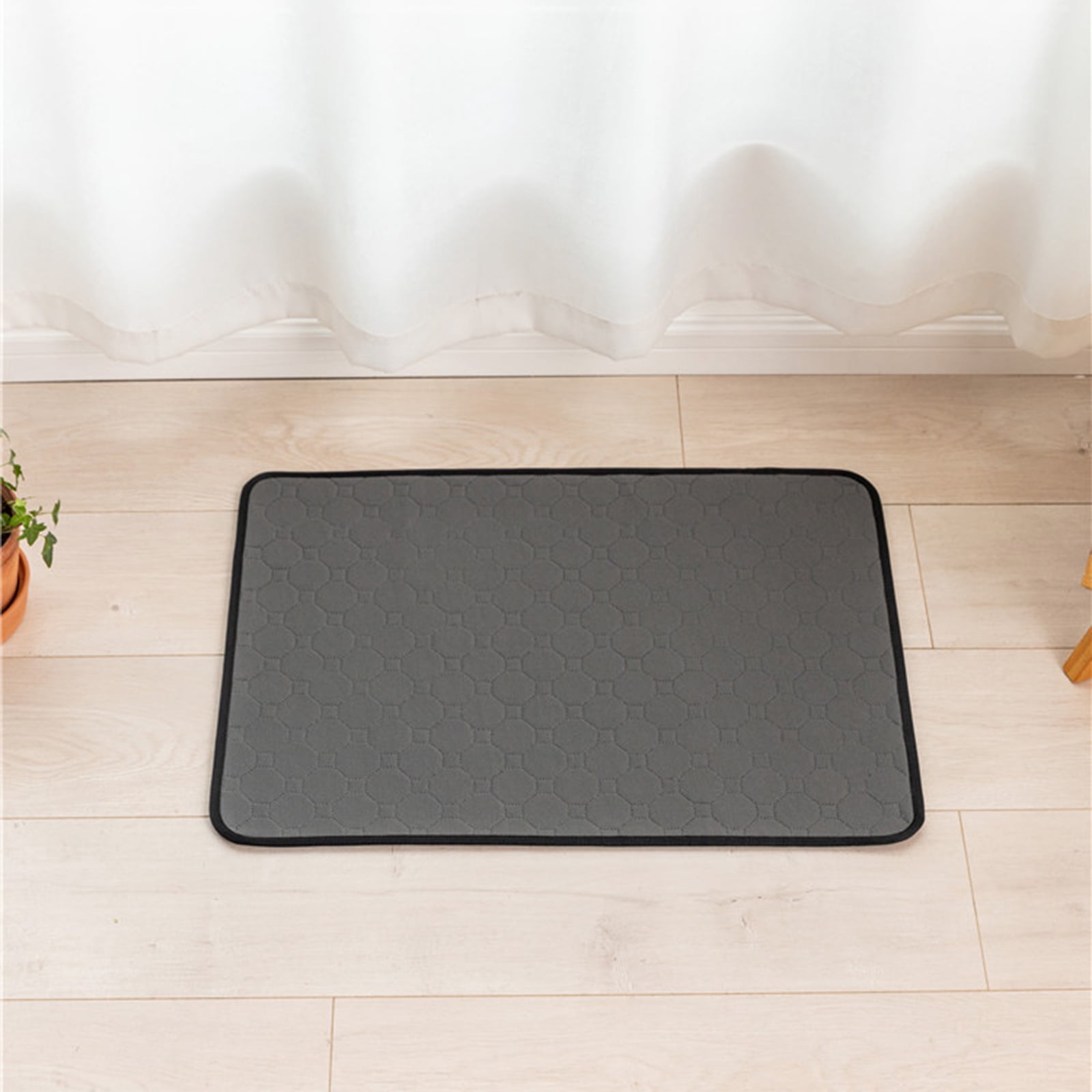 XXL Washable Pee Pads,2 Pack Reusable Dog Pee Pads,Waterproof Puppy Potty Training Pee Pad for Dogs,Dog Training Pads Rounded Corners Puppy Pad,Laminated Whelping Pad Dog Mat,Grey,(27.6 x 35.4in)