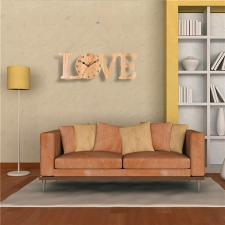 WEUVEB Modern Hanging Wooden Wall Clock with Hemp Rope for Dining Room Decor