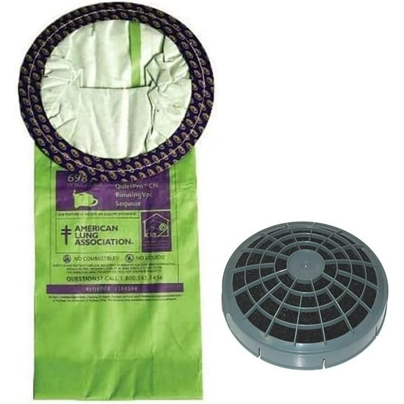 Proteam Micro Filter GOCARTVAC, QUARTERVAC, QUIETPROBP, SUPERQUARTERVAC 10PK Paper Bags With 1pk Dome Filter, Fits C4, C7 Lamb Motor