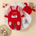 thumbnail image 2 of Zshosam Baby Rompers Newborn Baby Clothes Neutral Zipped Fall Romper for Boy Girl Infant Lapel Print One-piece Jumpsuit Size 3 6 Months,(Red 3-6 Months), 2 of 9