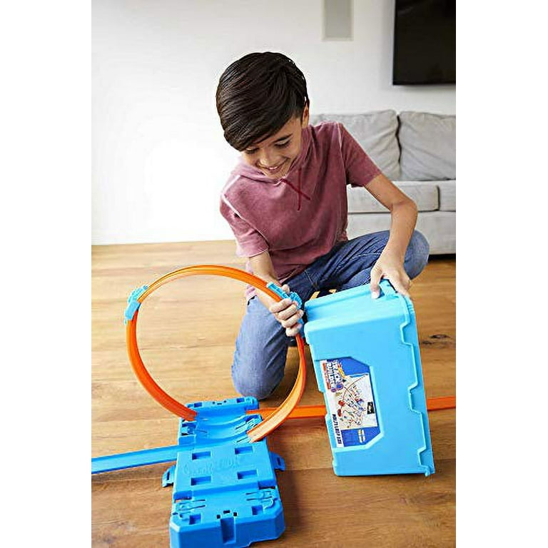 Hot Wheels Track Builder Multi Loop Stunt Box 10 Feet of Track Portable Ages 4 and Above