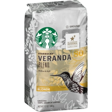 Starbucks Arabica Beans Veranda Blend, Starbucks Blonde Roast Naturally Flavored Ground Coffee, 12 oz