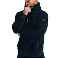 thumbnail image 3 of DODADAWANJ Men's Fuzzy Fleece Hoodies Quarter Zip Hooded Sweatshirt Big and Tall Pullover Hoodies for Resort Camping Casual L, 3 of 8