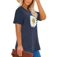 thumbnail image 3 of XCHQRTI Womens Daisy Tshirt Graphic Plus Size Casual Shirt Oversized Short Sleeve Summer Flower Tops, 3 of 7