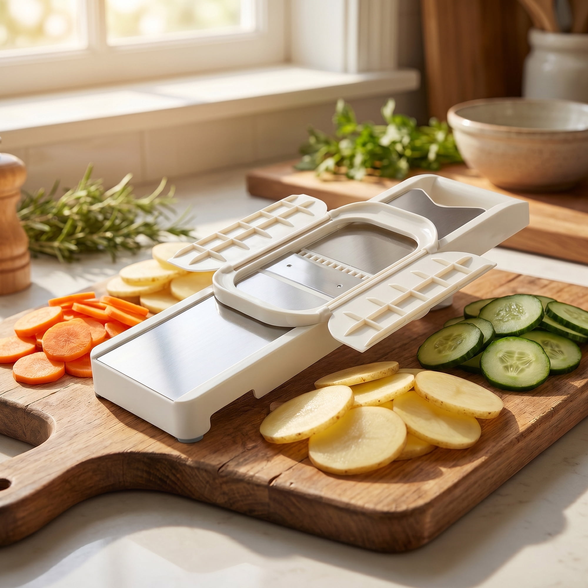 Unique Bargains Plastic Rust-Free Steel Slicer with Ergonomic Handle 2 in 1(E) 14.8"x3.9"