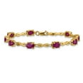 thumbnail image 3 of 14k Yellow Gold Bracelet Gemstones July Women's Ruby Oval 4 mm 7 in Diamond and, 3 of 4