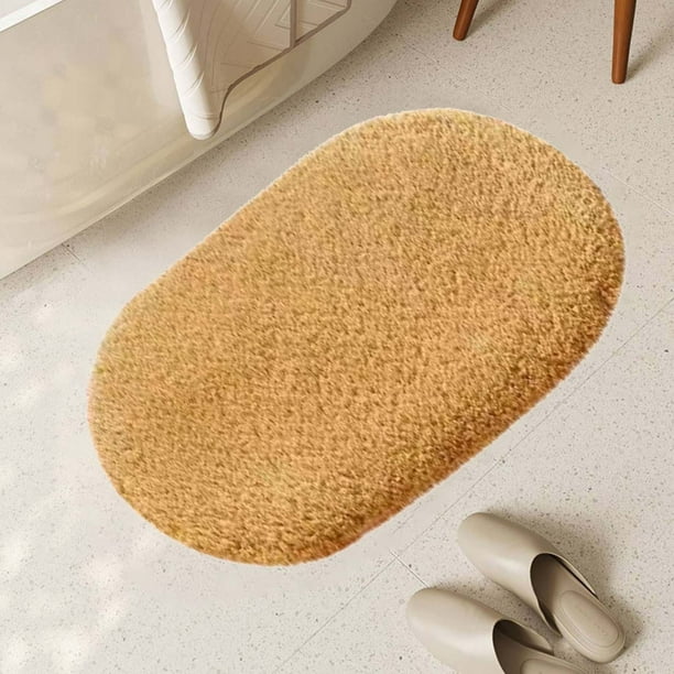 Tapetes ovalados para entrada y baño, absorbentes, antideslizantes, de 58 x 89 cm, lavables, para dormitorio, sala de estar, Aestivo | Caqui | AESTIVO