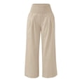 thumbnail image 4 of Linen Pants Women 2026 Breathable Relaxed Fit Pants Summer Beach Vacation Clothes Solid Color Long Trousers Yoga Workout Sweatpants Comfy Flowy Pants High Waisted Pants Comfy Trousers Xl, 4 of 8