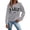 Grey, variant on Uobin Sweatshirt for Women Crewneck Long Sleeve Casual Tops Graphic Hoodies Pullover Sweater
