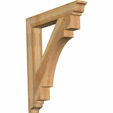 Ekena Millwork 6"W x 20"D x 32"H Merced Traditional Rough Sawn Bracket, Western Red Cedar