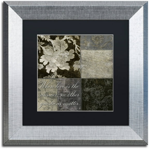 Trademark Fine Art "When Love Is the Answer" Canvas Art by Color Bakery Black Matte, Silver Frame
