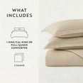 thumbnail image 3 of Waffle Textured Comforter 3-Piece Bedding Set - Taupe Full/Queen Size -All Season Down Alternative, 3 of 6