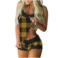 thumbnail image 2 of Bixock Pajamas for Women Set Print Lace Sleeveless Cami Top Spliced Shorts Casual Solid Color Loungewear Pajama Set for Daily Indoor, 2 of 5