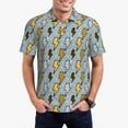 thumbnail image 1 of Lsque Lightning Bolts Pattern Golf Shirts for Men Dry Fit Print Moisture Wicking Performance Short Sleeve Polo Shirt-Large, 1 of 6