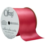 Offray Ribbon, Shocking Pink 2 1/4 inch Single Face Satin Polyester Ribbon, 9 feet