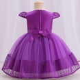 thumbnail image 4 of REORIAFEE Toddler Girl Tutu Dress Princess Party Dress Tulle Formal Dress Sleeveless Lace Bow Mesh Dress Gauze Dress Princess Dress Purple 0-6 Months, 4 of 9