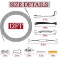 thumbnail image 3 of Shade Sail Hardware Kit with 4Pcs 12FT Length Extension Wire Rope,304 Stainless Steel Shade Awning Kit, Sun Shade Sails Installation Kits for Rectangle Square Triangle Shade Canopy, 3 of 5