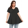 thumbnail image 4 of LARACE Plus Size Blouse for Women Short Sleeve Casual Shirt Tunic Tops T-Shirt Loose Shirt, 4 of 8
