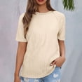 thumbnail image 2 of WRXMIJNHGSA Women's T-Shirts Short Sleeve Summer Tops Women Women's Tops Trendy Casual 2025 Crew Neck Shirts Knit Tunic Basic Summer Tops Trendy Solid Loose Fit Tshirt, 2 of 5