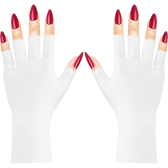 ZXM Anti UV Gloves for Gel Nail Lamp, Professional Protection Gloves for Manicures, UV Sun Protection Gloves for Women