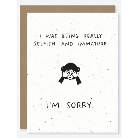 I'm Sorry Greeting Card – Humorous Apology Card for Friends and Loved Ones – Cute Design with Illustrative Character – Blank Inside – Ideal for Making Amends