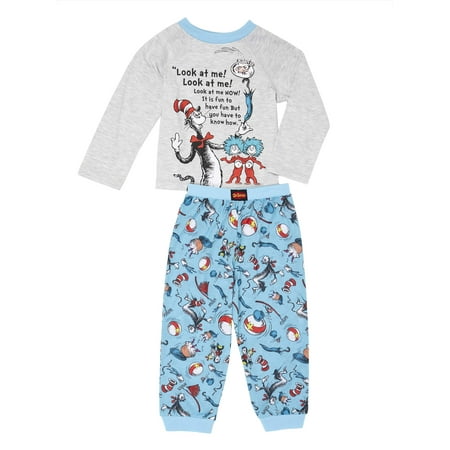 Dr. Seuss Cat In The Hat Long Sleeve Top & Joggers, 2Pc Pajama Set (Toddler Boys, 2T, 4T)