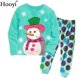 thumbnail image 2 of Pijamas azul turquesa para niñas, trajes de ropa de dormir, regalo de Navidad para niños, conjuntos de ropa de algodón, muñeco de nieve, punto, 2 of 4