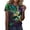 Multicolor, variant on ICHUANYI Women's T-shirt Fashion Casual Short Sleeve Mardi Gras Print Crew Neck Top Cloth New Trending