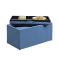 thumbnail image 4 of Pemberly Row Storage Bench with Two Side Ottomans in Blue Fabric, 4 of 5
