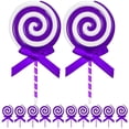 thumbnail image 1 of Adornos colgantes XINYU de bastón de caramelo 12 piezas forma de piruleta Halloween morado, 1 of 6