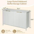 thumbnail image 4 of Haverchair 4-Door Fluted Buffet Storage Cabinet, Modern Wave Fluted Sideboard Buffet Cabinets with Storage & Adjustable Shelf, Accent Console Table Credenza for Living Room Kitchen Entryway, 4 of 8