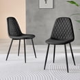 thumbnail image 2 of 2x Corona Black Leg Black Faux Leather Dining Chair, 2 of 6