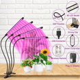 thumbnail image 4 of Lámpara para plantas, 80 LED, 360 grados, iluminación para horticultura, 4 cabezales, espectro completo, con temporizador automático: encendido y apagado de 4 h, 8 h y 12 h, 4 of 5