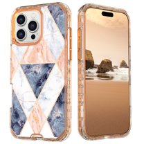 Dteck Marble Pattern Case For iPhone 16 Pro,Shockproof Hard PC Soft Silicone Bumper Drop Protective Women Girls Phone Cover Case for iPhone 16 Pro,Gold/Gray