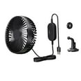 thumbnail image 1 of Ventilador de coche USB con ventosa universal, portátil, 3 velocidades, ajustable, 12 V, 24 V Negro, 1 of 9