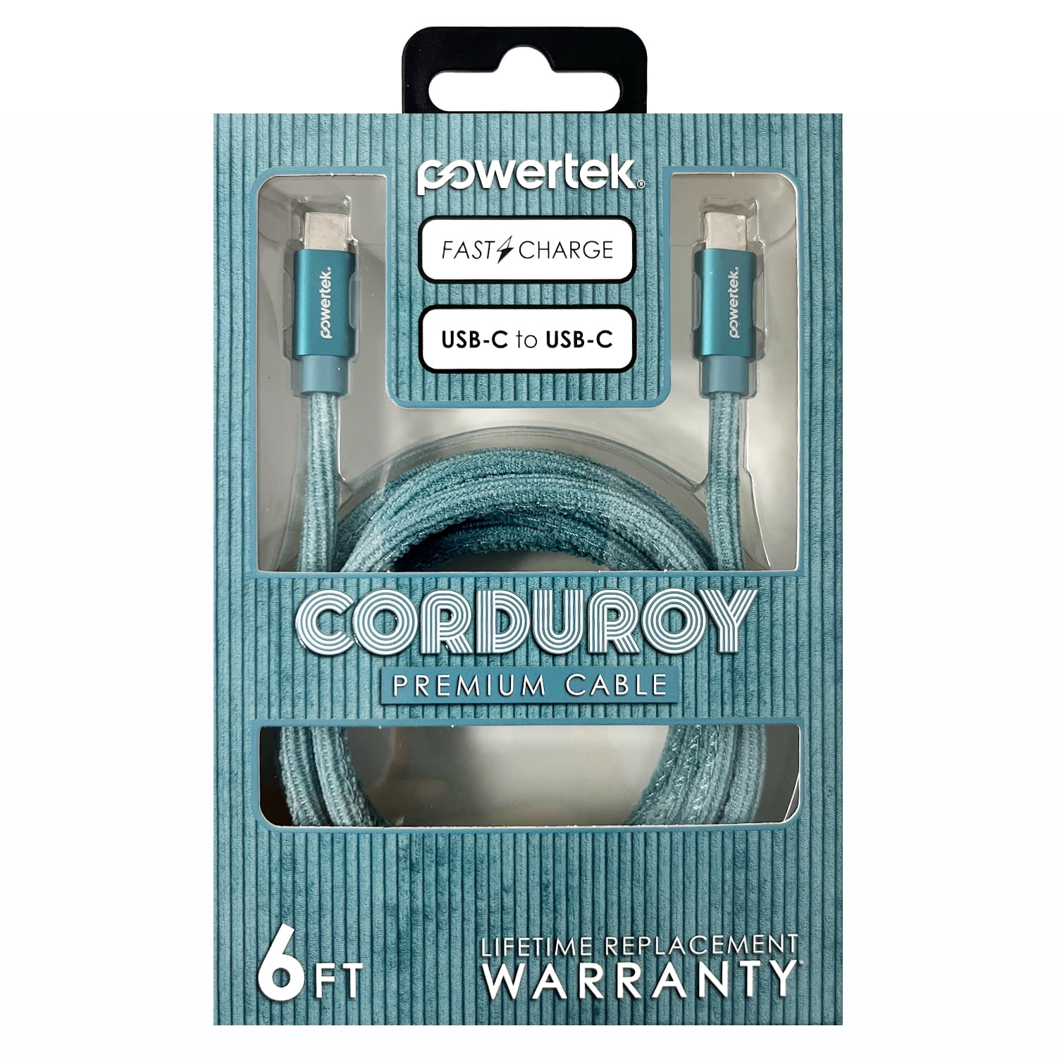 Liquipel Powertek Corduroy USB-C to USB-C - Green