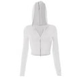 thumbnail image 5 of Tiqkatyck Crop Tops for Women, Long Sleeve Slim Fit Women's Flared Sleeve Tops Long Sleeve Hooded Shirts Crew Neck Crop Tops, Summer Tops for Women, Shirts for Women Beige L, 5 of 8