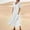 White, variant on Dresses for Women 2024 Spring Long Shift Dress Loose Casual Sequin Print Button Short Sleeve Dresses for Ladies
