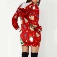 thumbnail image 5 of Tanghaowl Women's Sweatshirt Christmas Print Long Hoodie Casual Hoodie Dress for Holiday Comfort and Style Red XXL, 5 of 6