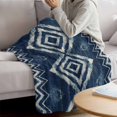 thumbnail image 3 of Navy Blue Blanket Soft Cozy Warm Throw Blanket for Couch, Plush Fuzzy Flannel Fleece Blankets for Sofa, Vintage Tribal Abstract Geometric Tie Dye Art Bed Blankets Lightweight Gifts for Women, 32"x48", 3 of 9