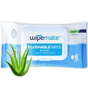 ULTRA Flushable Butt Wipes, Soothing Vitamin E & Aloe, 99% Water, Aloe Vera Scent Premium Super Soft Hygiene Wipes, Septic & Sewer Safe, 1 Premium Flip-Top Packs, 60 Wipes Per Pack (60) Ct